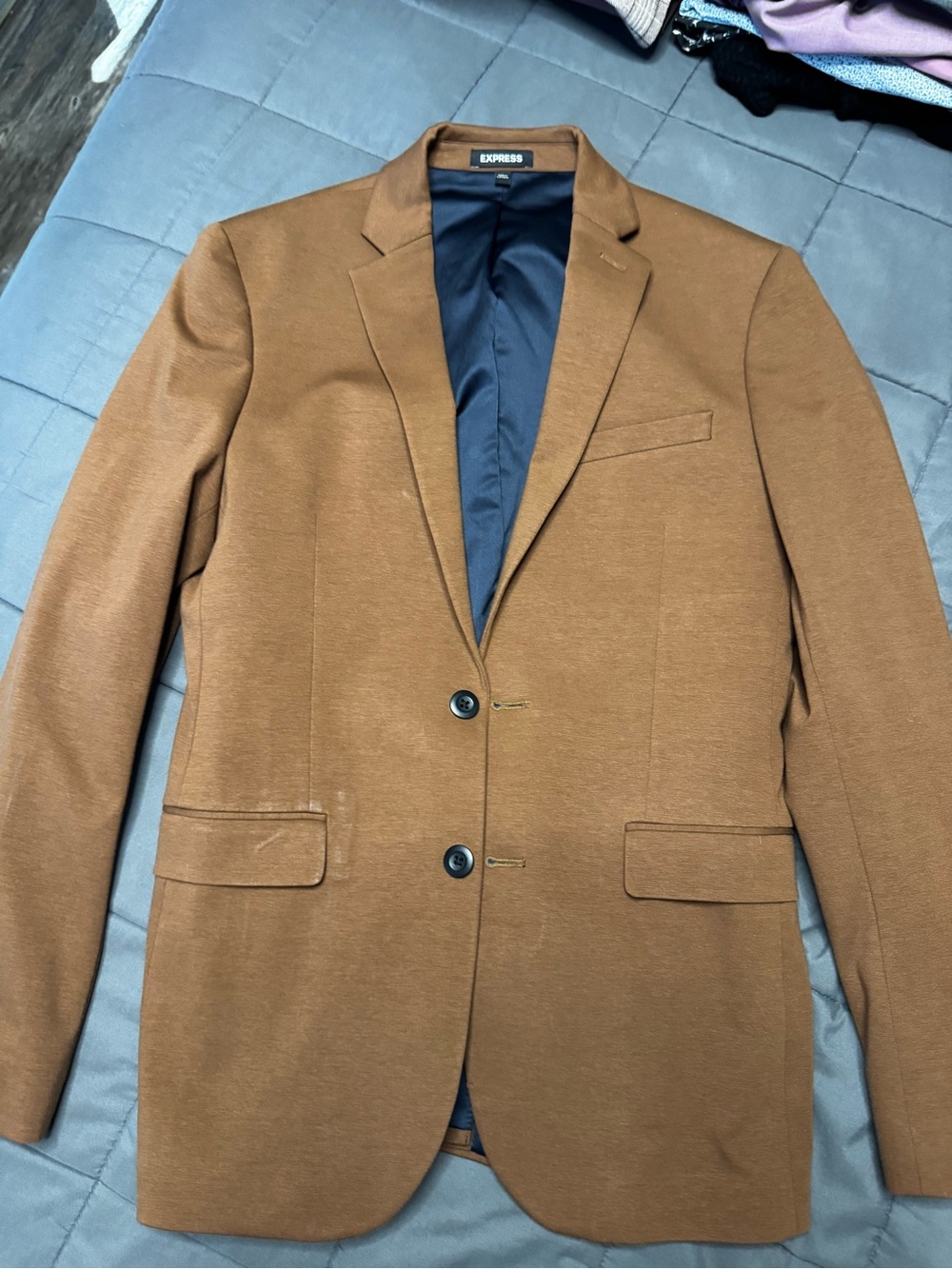 Express Men's Camel Brown Two-Button Sport Coat